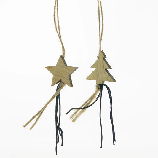 Glücksanhänger Weihnachtsbaum und Stern &gt; 25x25mm | 100 Stück