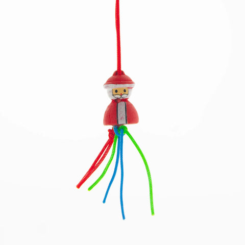 Lucky Santa Claus Pendant &gt; 16mm | 100 Wooden Pendants Set