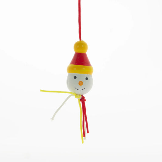 Wooden Snowman Head Lucky Pendant &gt; 3 cm | 50 Pieces