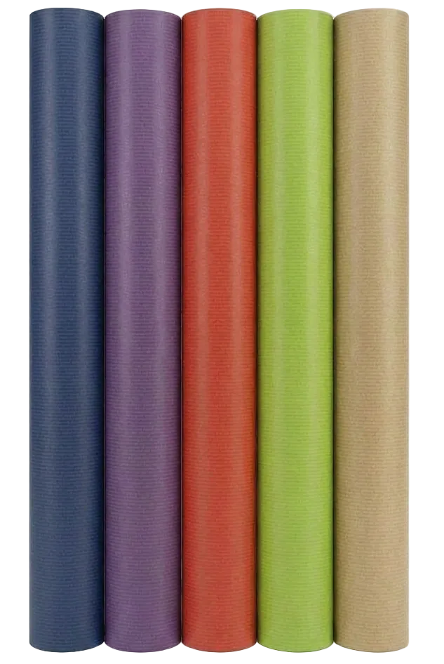 Kraft Colors Classic – 70 cm x 2 m – Set mit 5 Rollen Geschenkpapier 