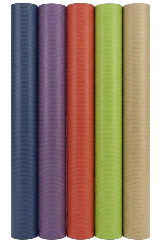 Kraft Colors Classic – 70 cm x 2 m – set of 5 rolls of wrapping paper 