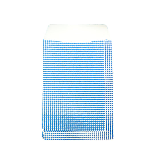 Kadozakje met Ruiten blauw - Kadopapier.net