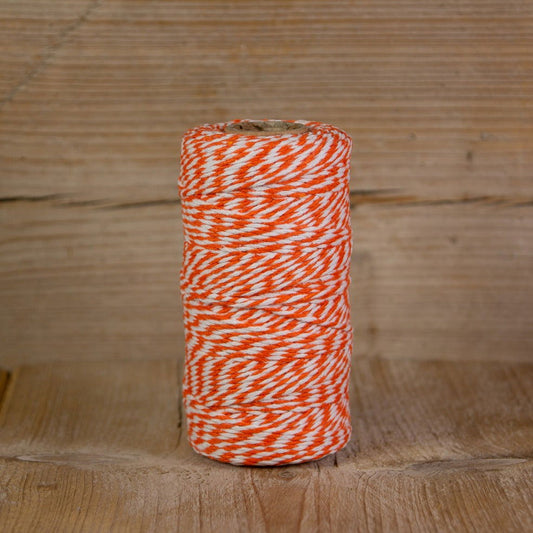Katoenkoord Oranje-wit - Kadopapier.net