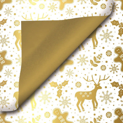 Weihnachtsgeschenkpapier Weiß und Gold