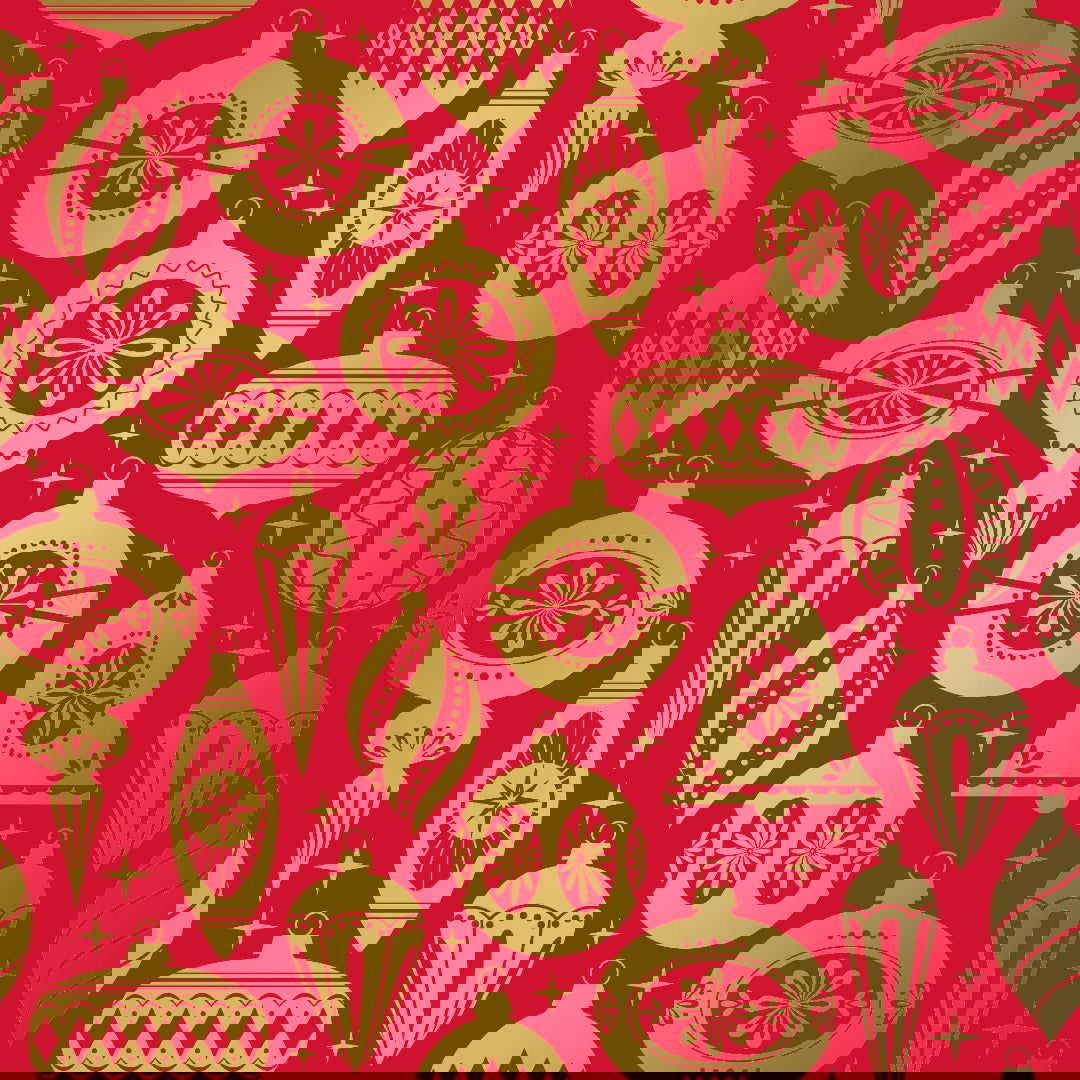 Kerstinpakpapier Deco Rood - Kadopapier.net