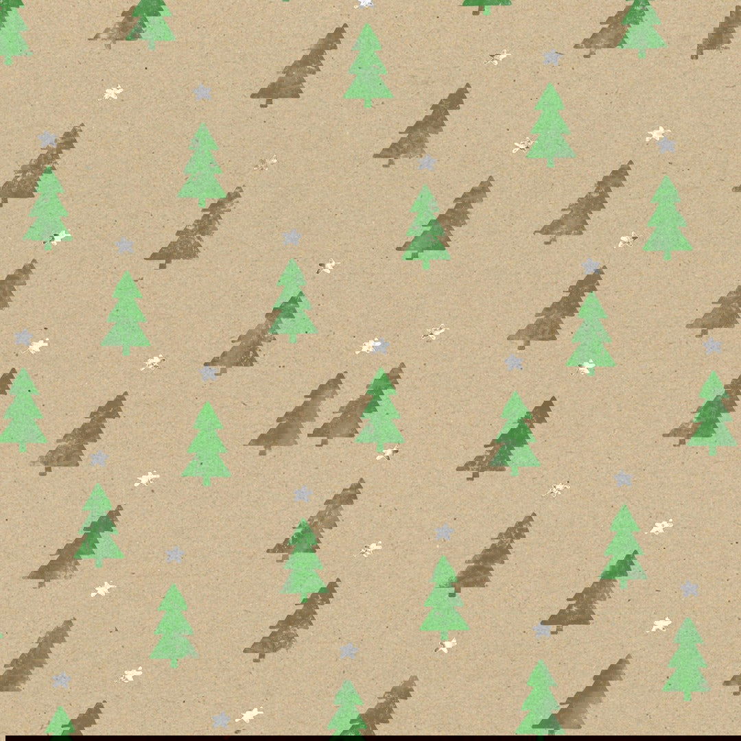 Kerstpapier Tiny Trees - Kadopapier.net