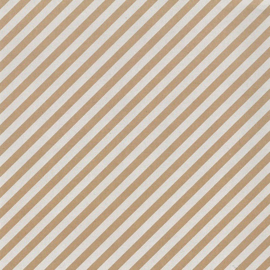 Kraft inpakpapier met Strepen Wit - Kadopapier.net