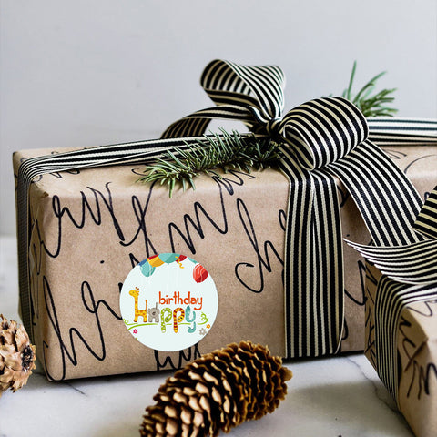 Sluitsticker Happy Birthday -  25mm - Sticker-Etiket- 500 stuks