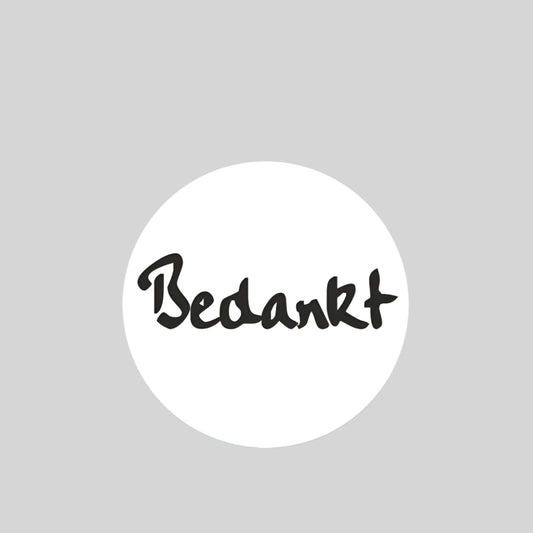 Old School etiket Bedankt - Kadopapier.net