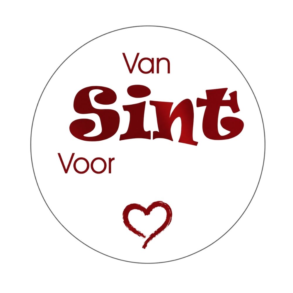 Sint etiket Van Sint Voor Rood - Kadopapier.net