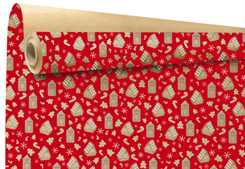 Noella – Roll of wrapping paper – Christmas Red – 60 gram coated kraft paper – 69x50m 