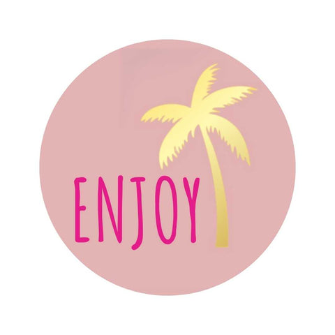 Enjoy | Palm goud/roze | 250st. -Sticker-Etiket-