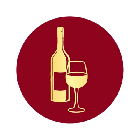 Wijnglas | Wijnfles -Sticker-Etiket-