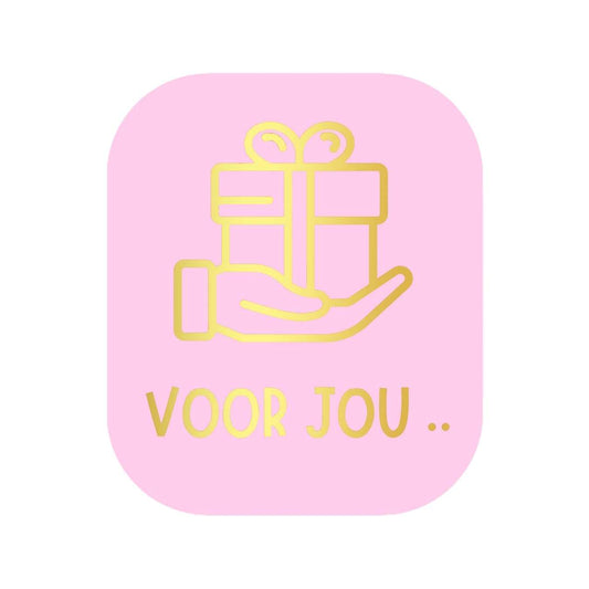 "Für Dich.." Geschenk Sticker - Verschlussetiketten - Rosa mit Metallic Gold - 39x45 mm - 250 Stück
