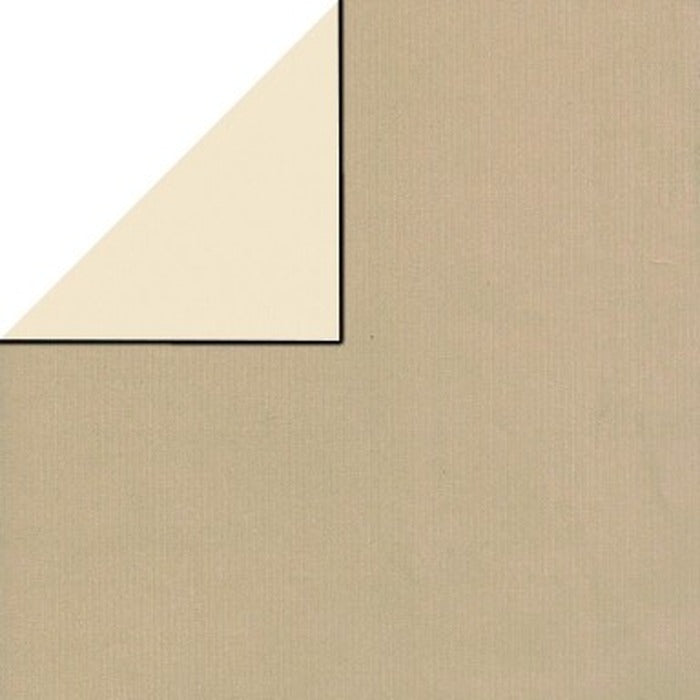 Effen mat taupe en ivoor inpakpapier - Kadopapier.net