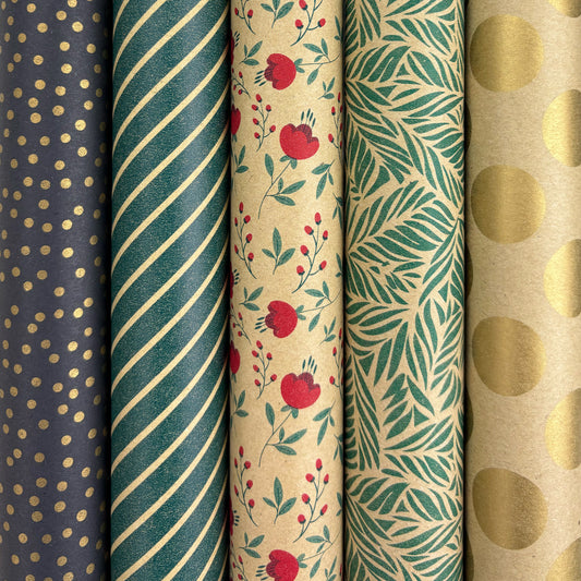 RIO FSC – Grass/kraft wrapping paper – 70 cm x 2 m – set of 5 rolls