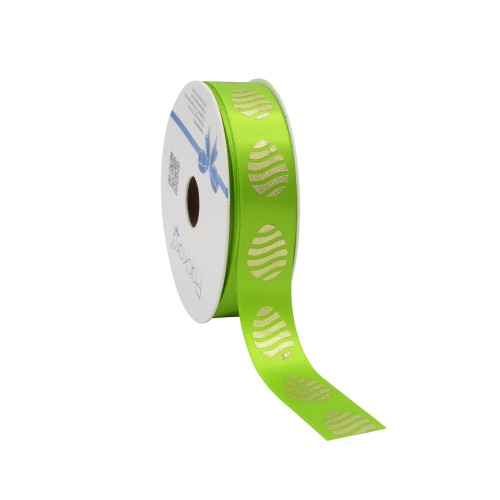 Lente groen Paaslint met gouden eieren 23mm x 25mtr